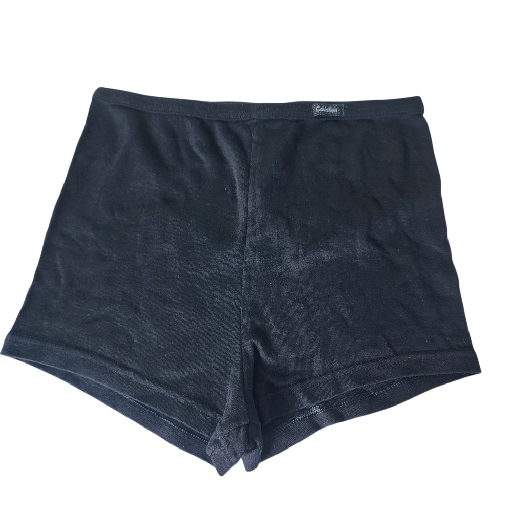 Calvin Klein Vintage Black Cotton Boy Short Panties High Rise Size M 24B032-001